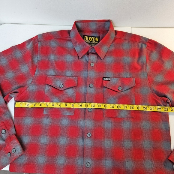 DIXXON The Pulaski OG  Flannel Men's Long Sleeve Button Down Red & Gray Shirt L - Picture 11 of 12